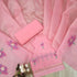 A Freakin Lotus Pink Jamdani Muga Silk Unstitched Suit Set